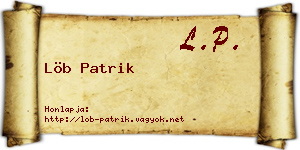 Löb Patrik névjegykártya